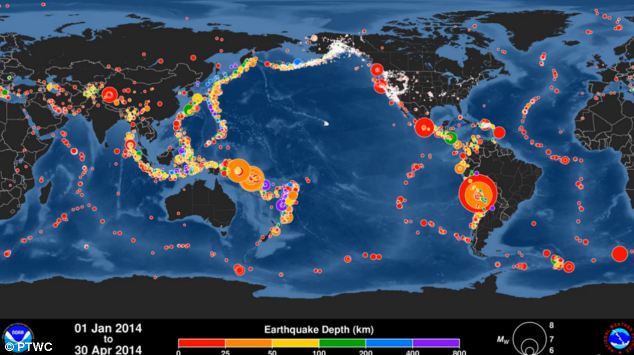 Метеорологи показали карту землетрусів (відео)