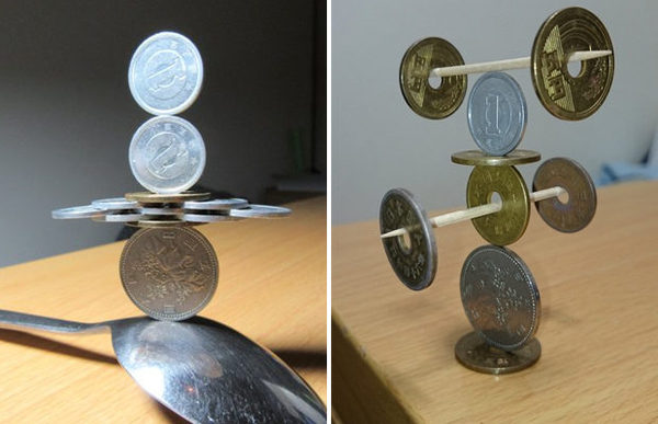 Японець створює конструкції з монет (фото)