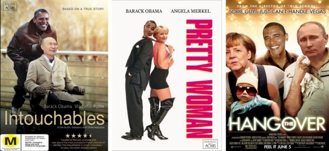 Меркель, Путін і Обама в ролі героїв відомих кінофільмів (фото)