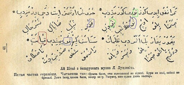 Білоруська арабська абетка