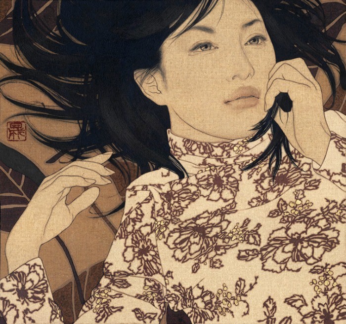 Японський художник пише сучасні портрети в стилі старовинного японського живопису (фото)