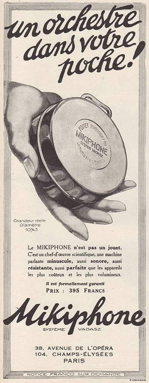 Кишеньковий фонограф Mikiphone, 1926 рік (фото)