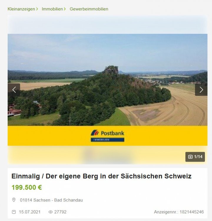 В Німеччині не можуть продати гору. Покупцям запропонували знижку